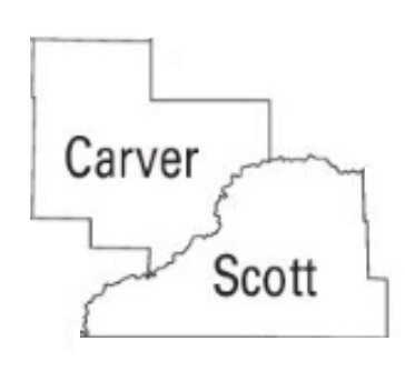 Map of Carver and Scott Counties
