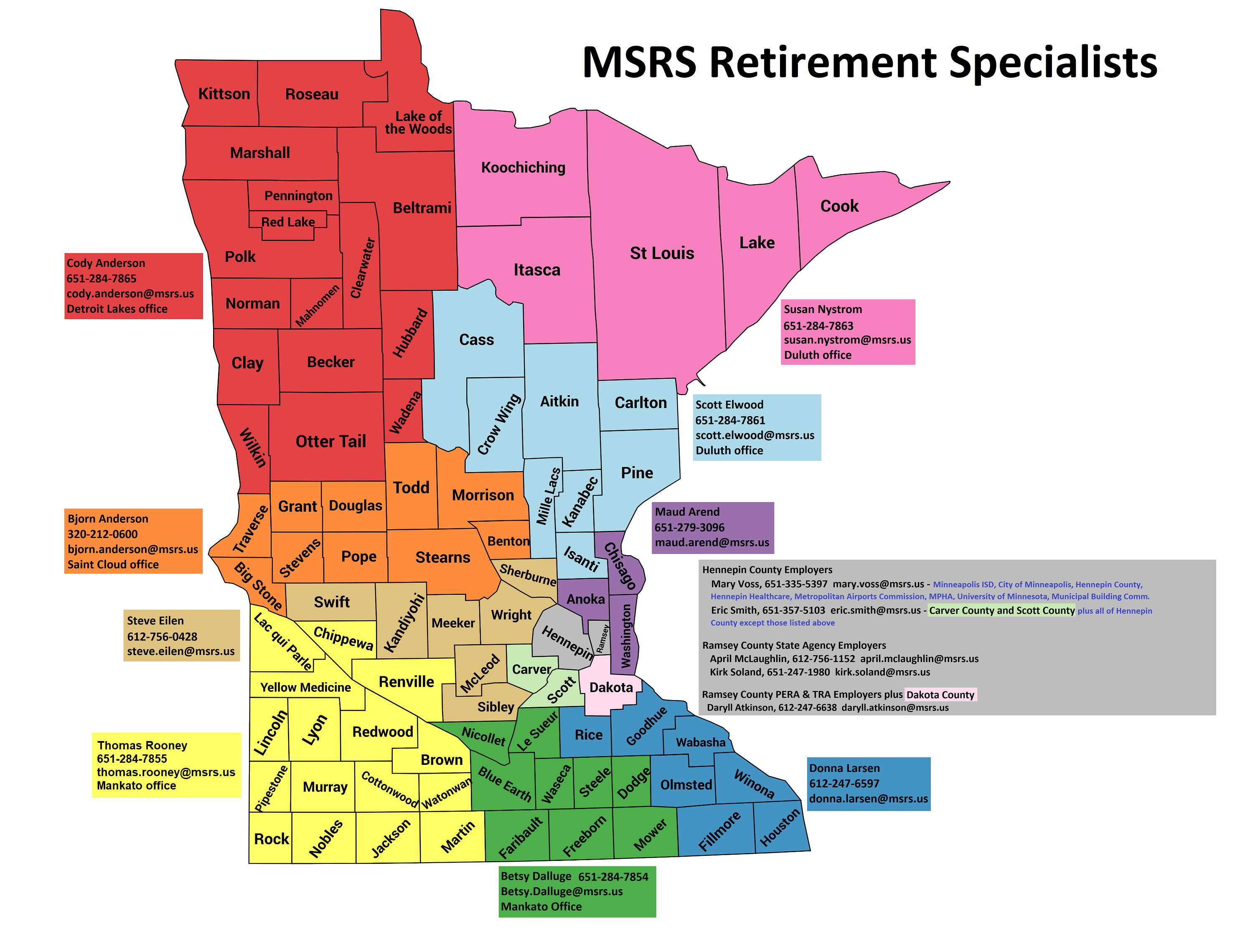 State of Minnesota County Map 